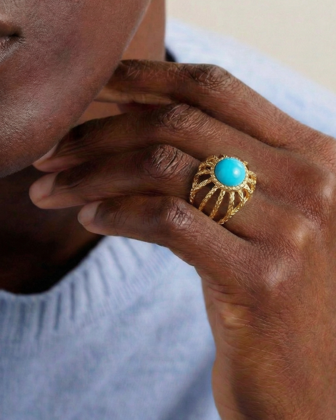 Turquoise Set Princess Ring by Tay Jewellery on curated-crowd.com