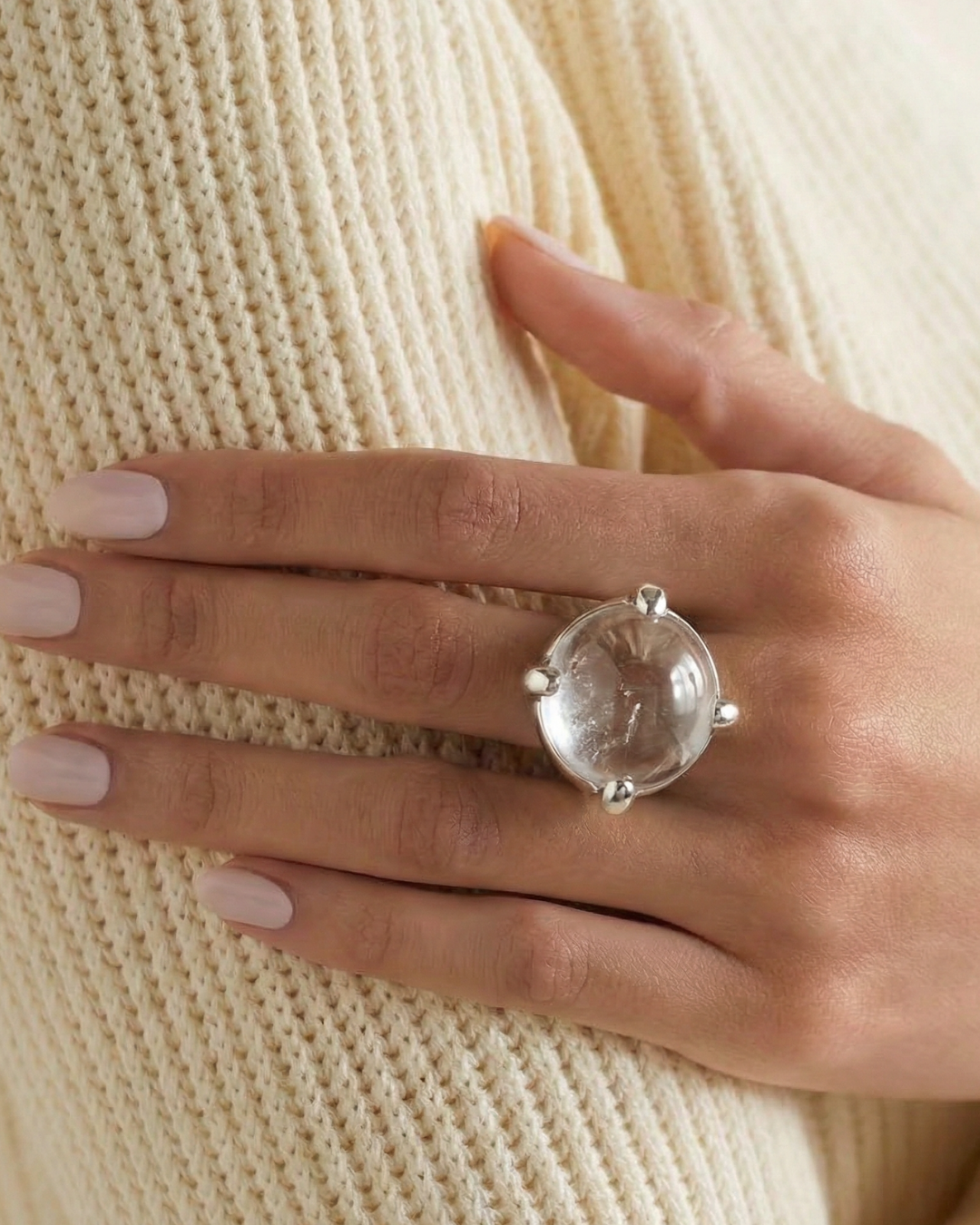 Rock Crystal Set Chrissie Ring by Tay Jewellery on curated-crowd.com