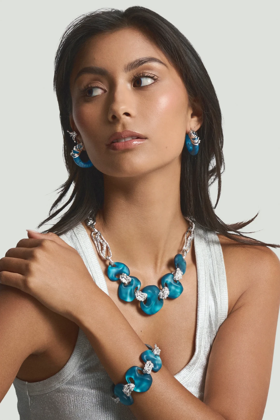 Horizon Necklace Blue by Jude Benhalim on curated-crowd.com