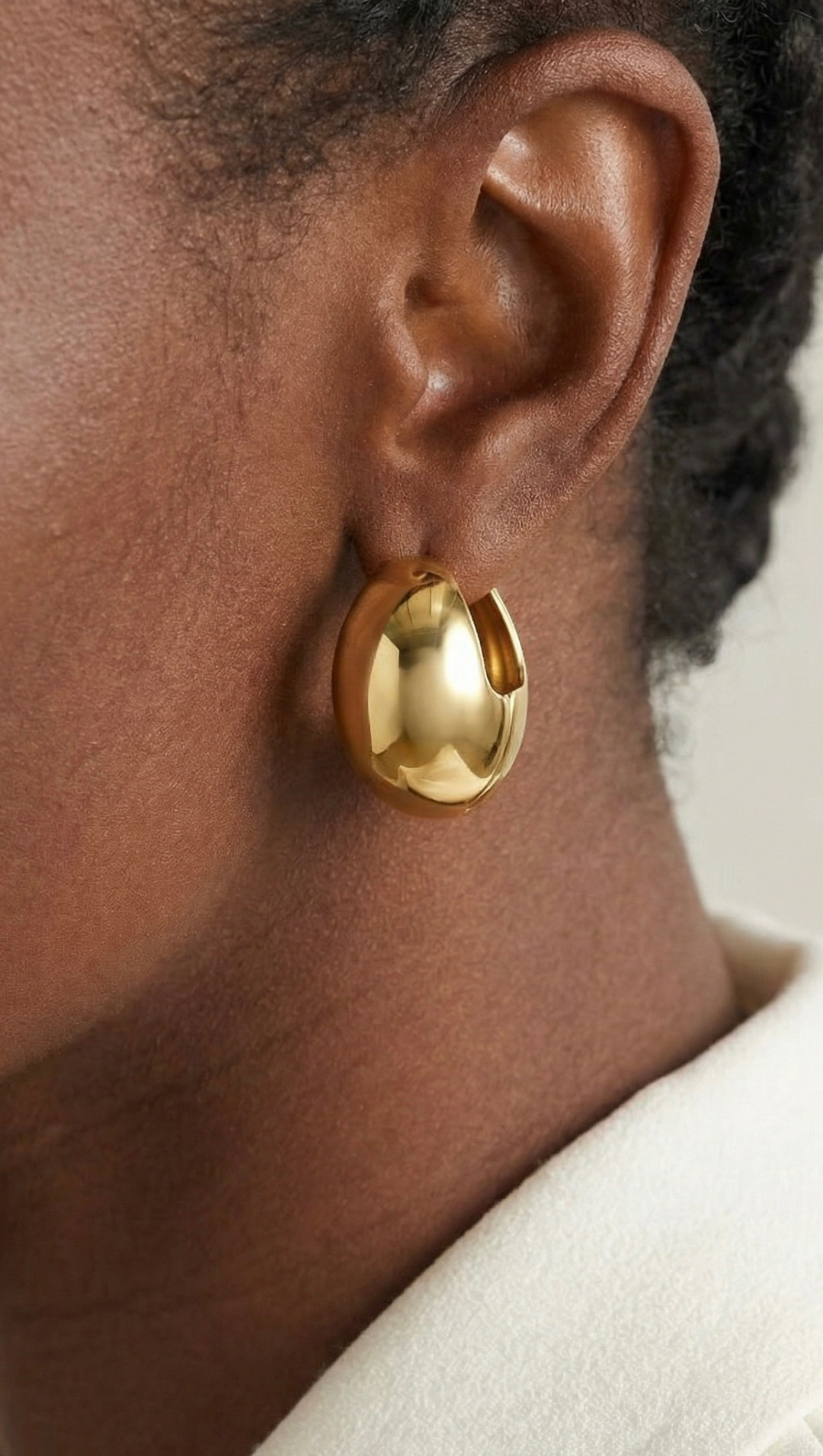 Loe Gold Large Hoop by Studio Liberté on curated-crowd.com