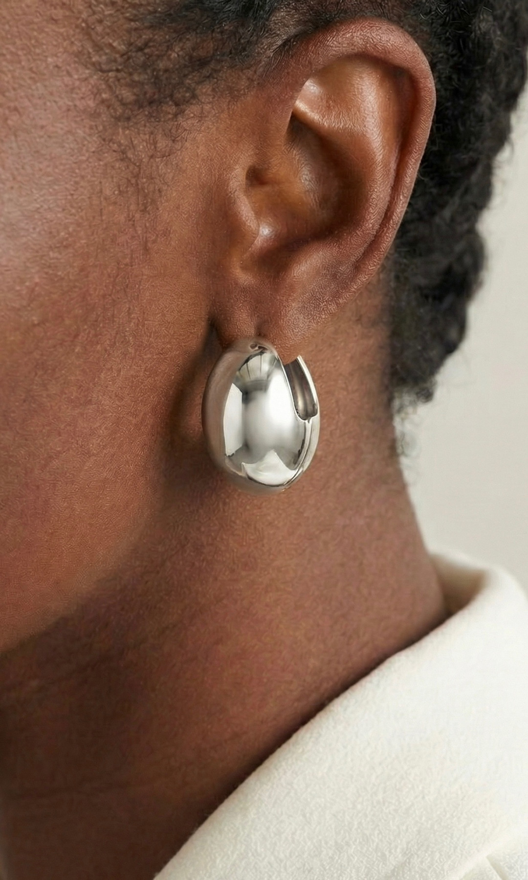 Loe Silver Large Earrings by Studio Liberté on curated-crowd.com