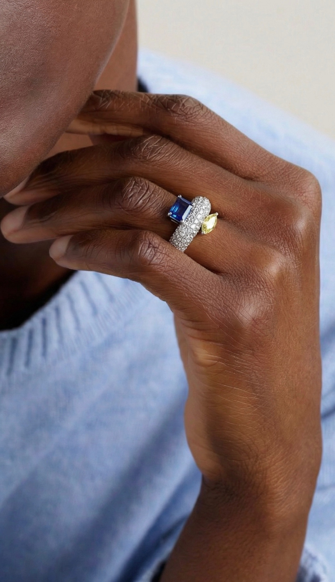 Liam Ring With Floating Diamond by Studio Liberté on curated-crowd.com