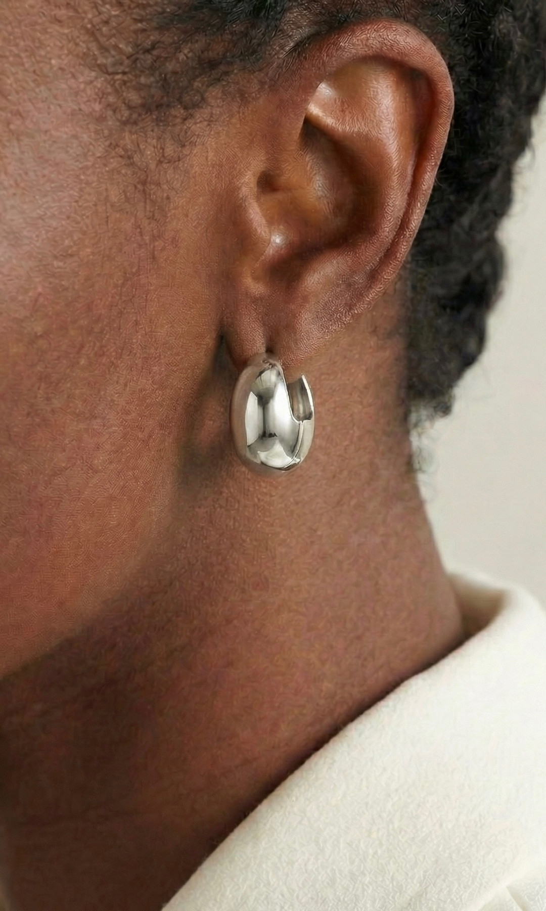 Loe Plain Small Hoop by Studio Liberté on curated-crowd.com