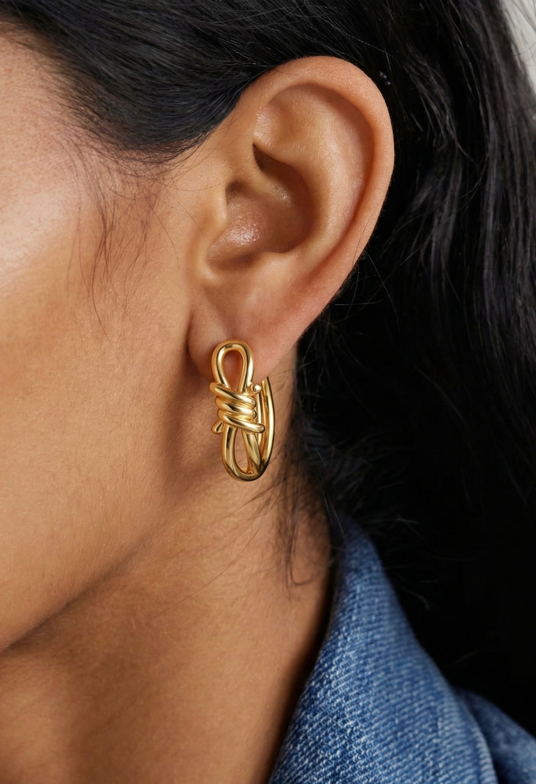 Layla Gold Hoop Earrings by Studio Liberté on curated-crowd.com