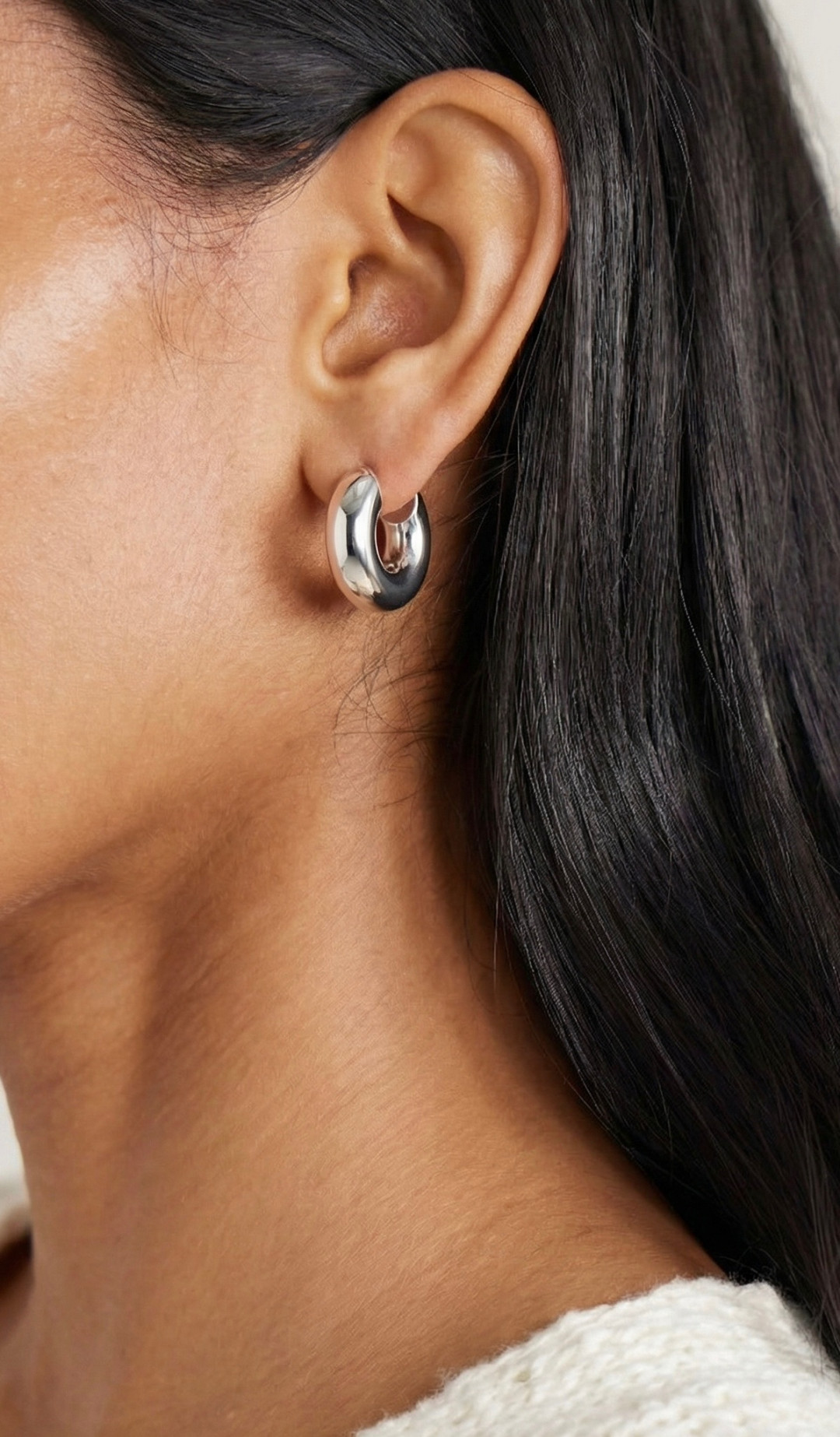 Thea Silver Hoop Earrings by Studio Liberté on curated-crowd.com