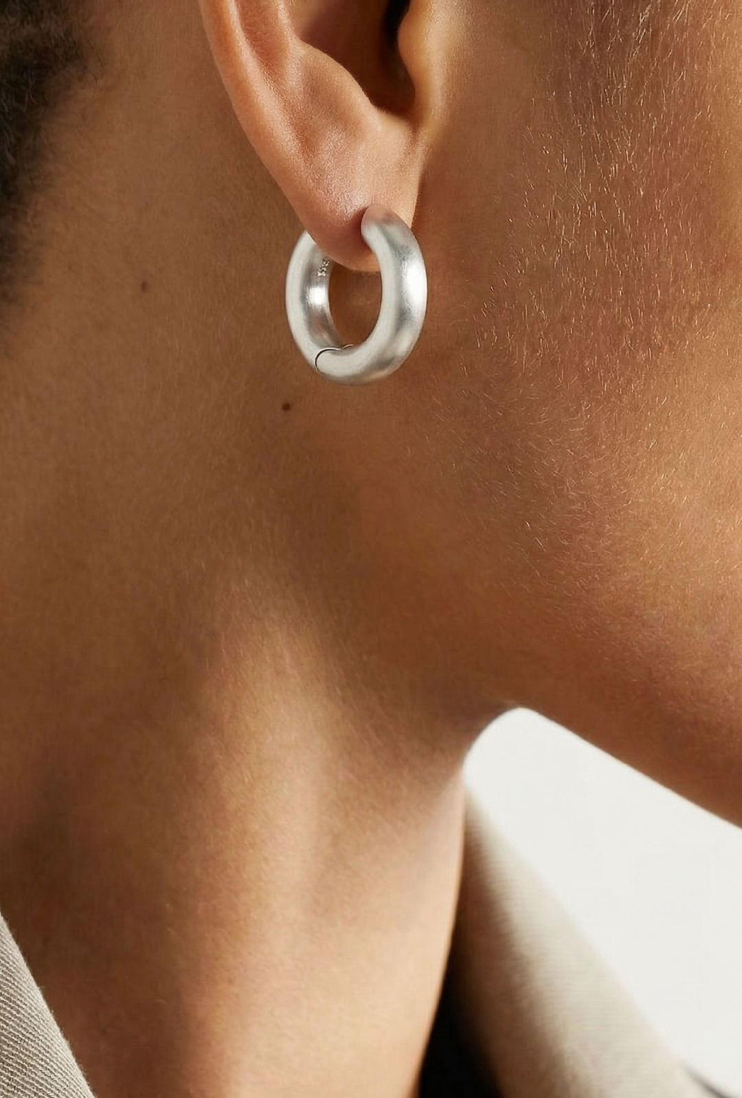 Matte Hoops Silver by Studio Liberté on curated-crowd.com