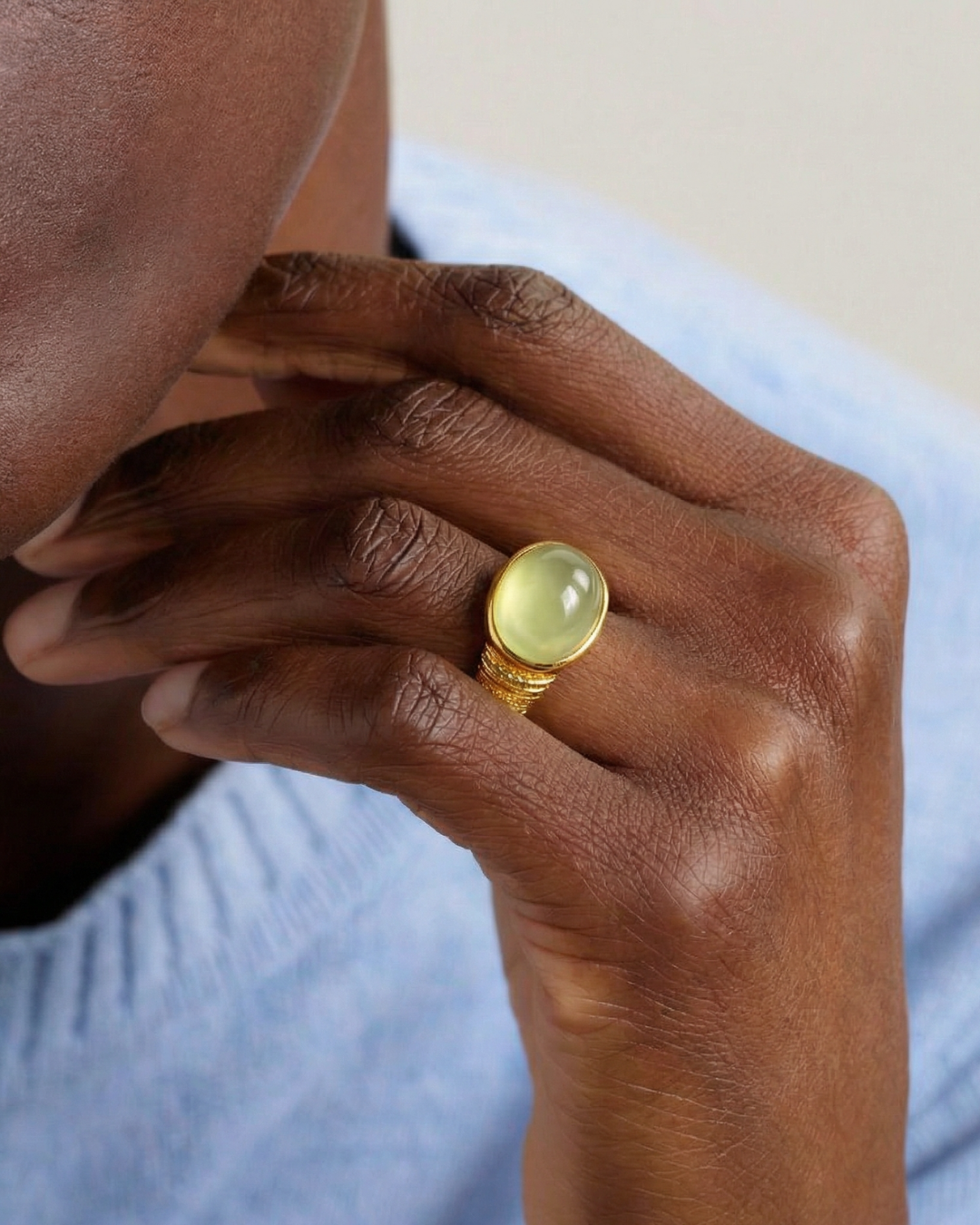 Wirewrap Ring Green Stone by Tay Jewellery on curated-crowd.com