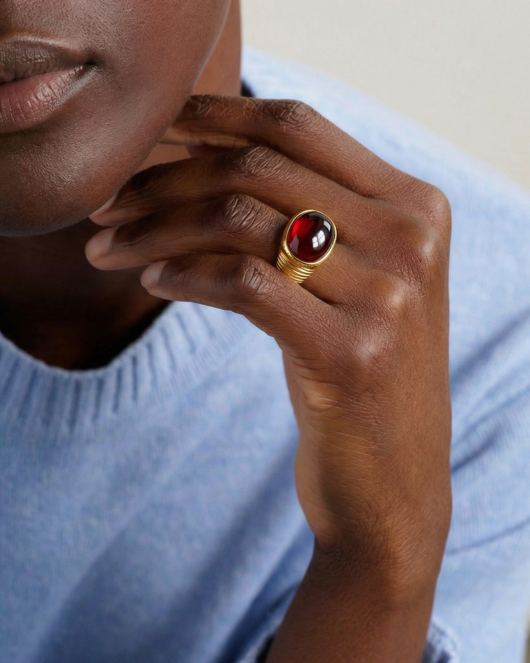 Garnet Set Wirewrap Red Ring by Tay Jewellery on curated-crowd.com