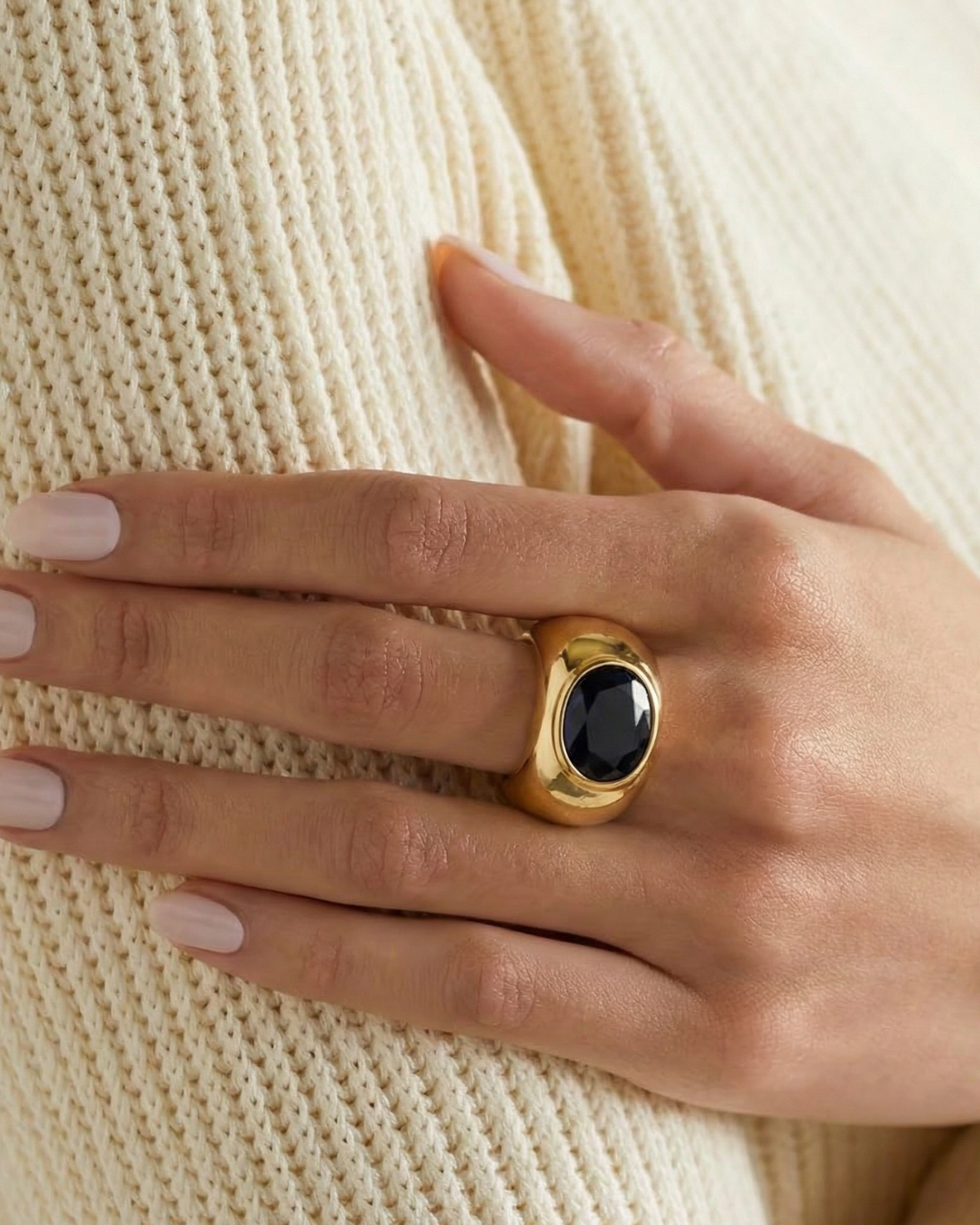 Glass Filled Black Sapphire Ring by Tay Jewellery on curated-crowd.com