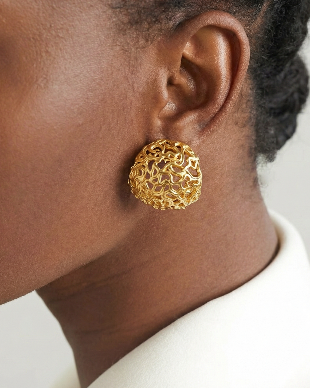 Abstract Stick Earhoops Gold by Tay Jewellery on curated-crowd.com