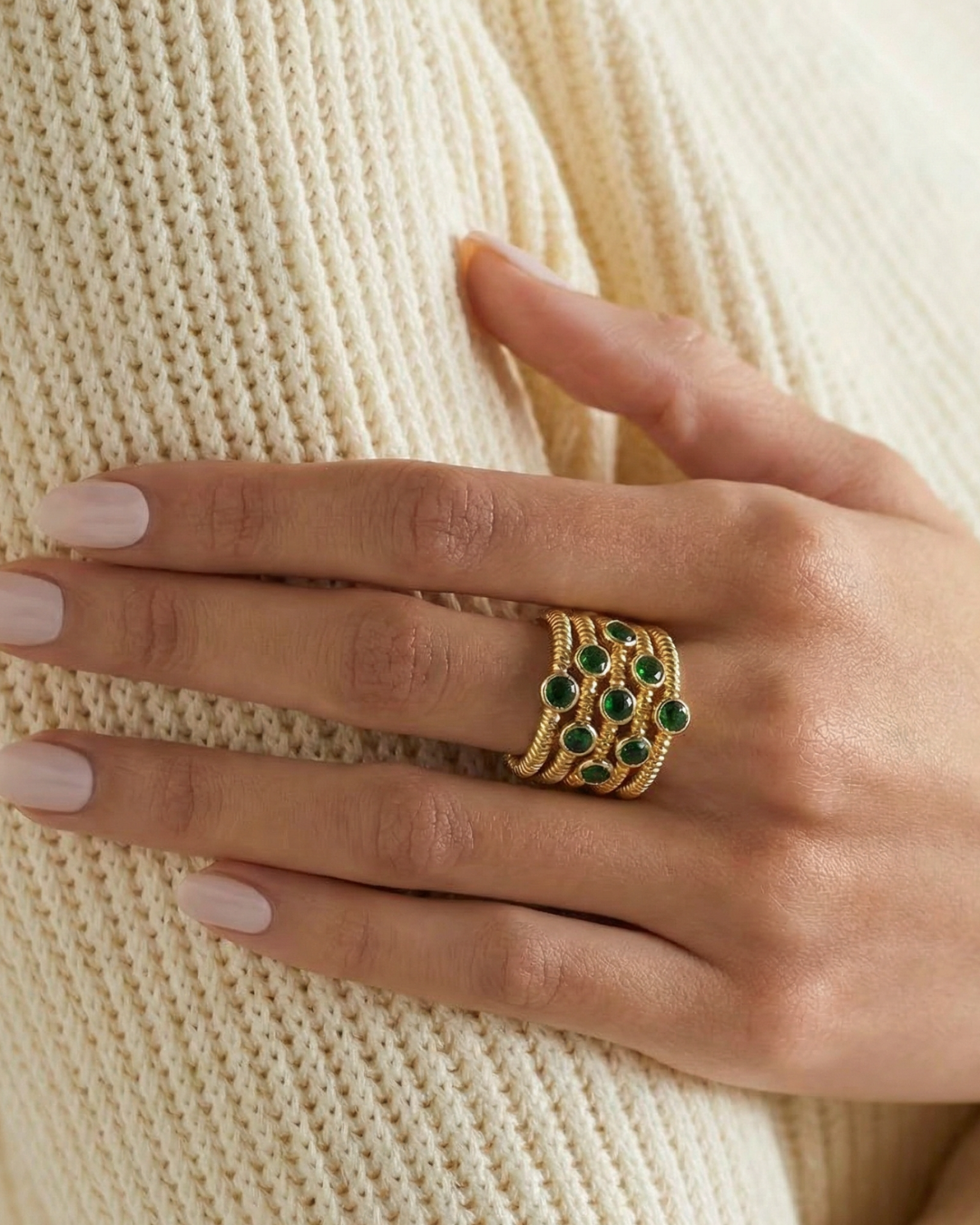 Chrome Diopside Set Harem Ring by Tay Jewellery on curated-crowd.com