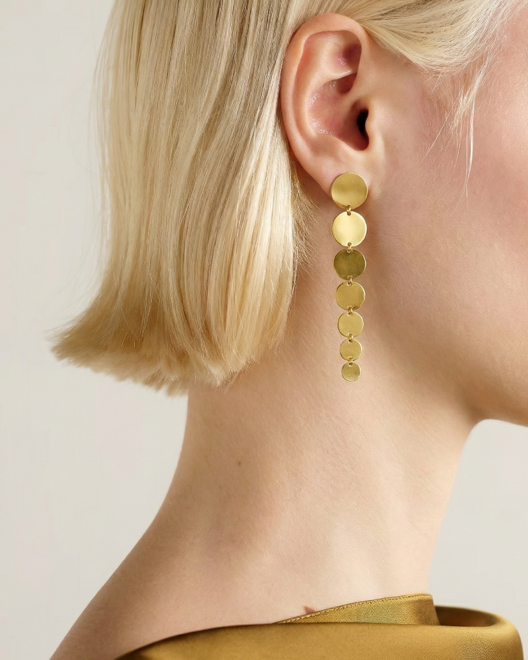 Graduated Disc Eardrops by Tay Jewellery on curated-crowd.com