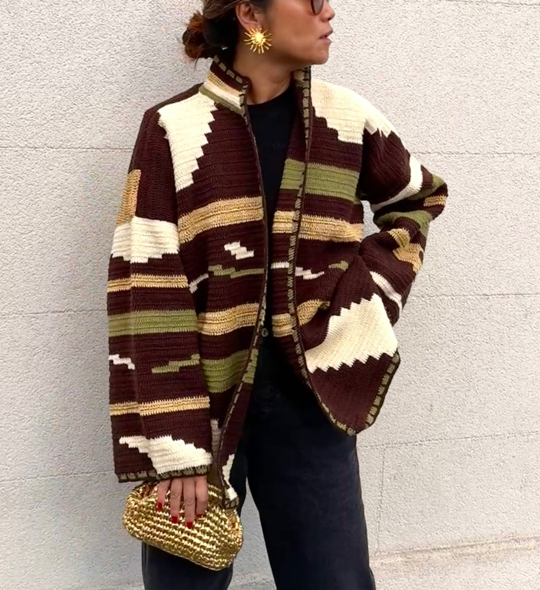 Kiona Jacket Long Brown/Khaki by Jessica K on curated-crowd.com