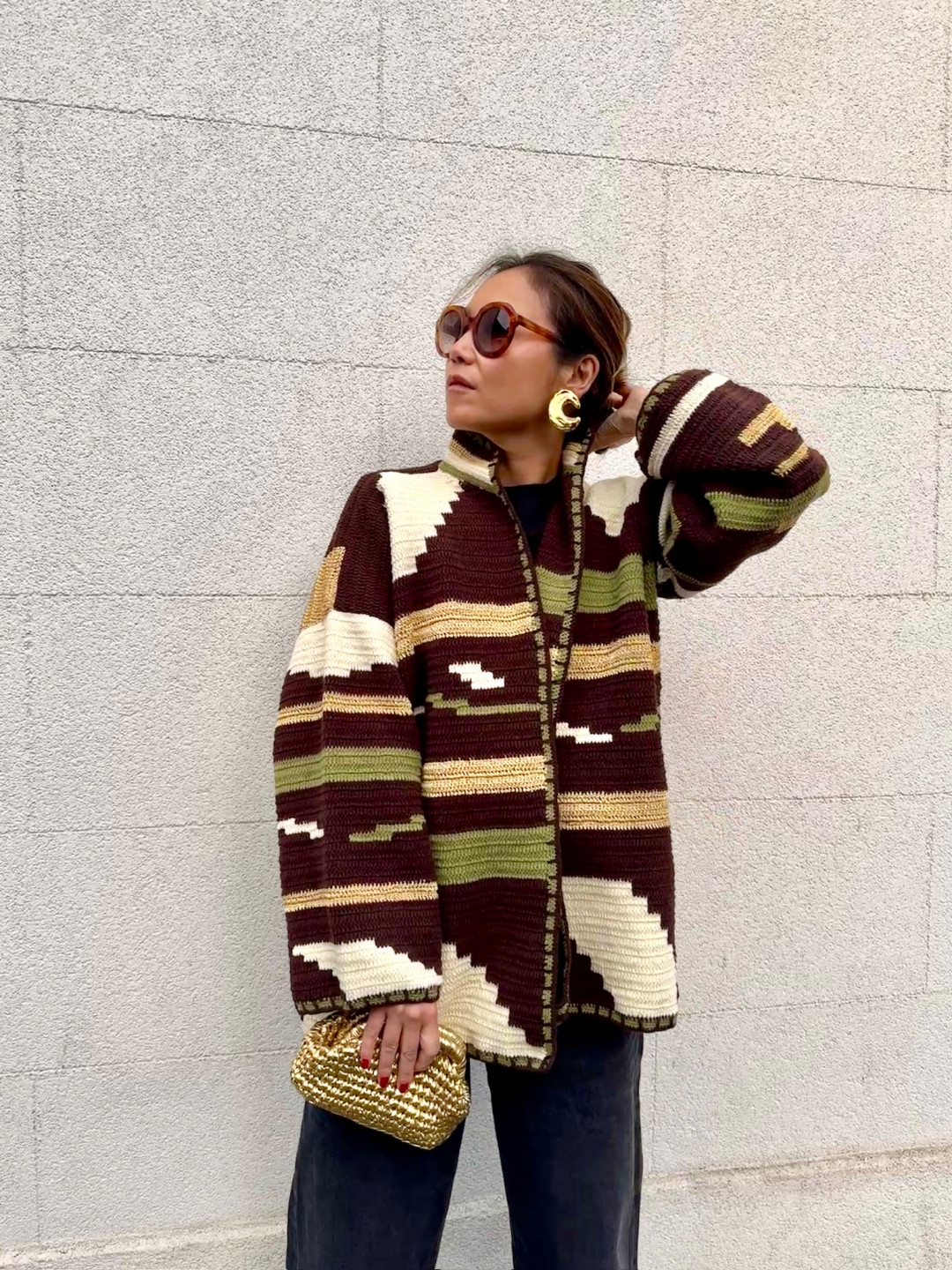 Kiona Jacket Long Brown/Khaki by Jessica K on curated-crowd.com