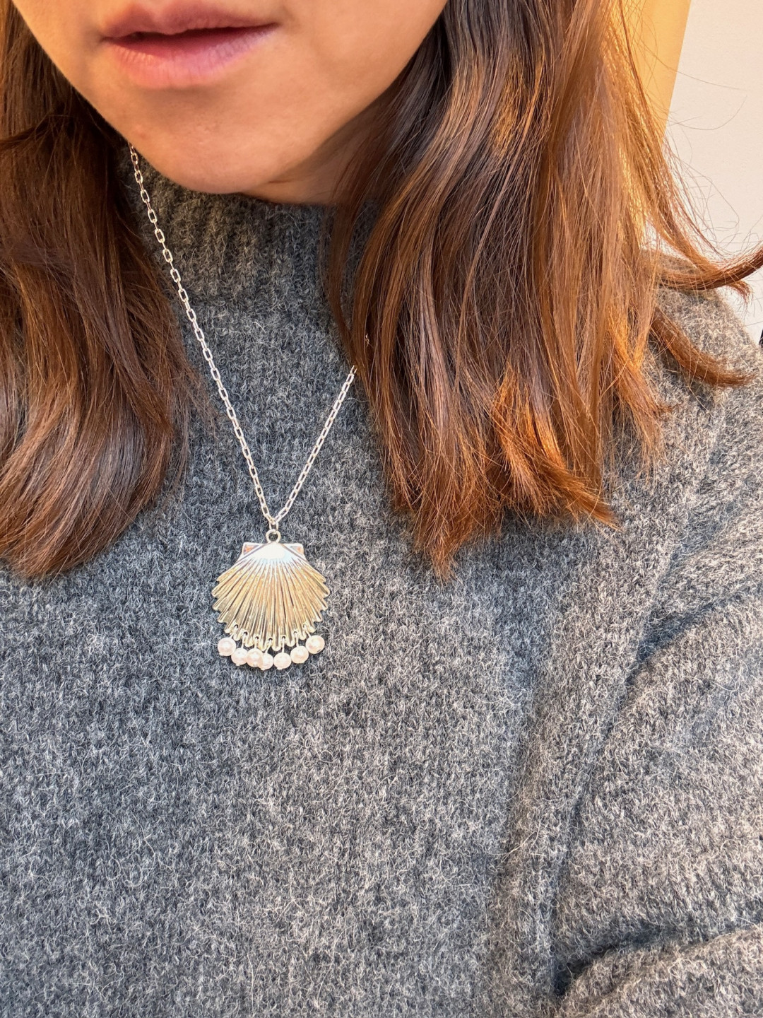 Seashell Necklace with Pearls by Studio Liberté on curated-crowd.com