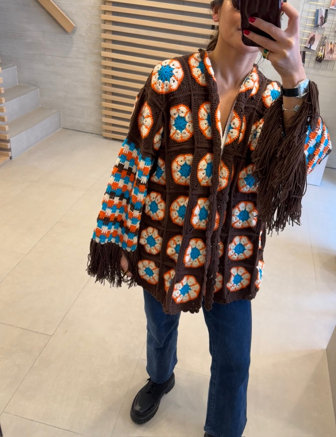 Imagine Jacket Brown/Orange/Blue by Jessica K on curated-crowd.com