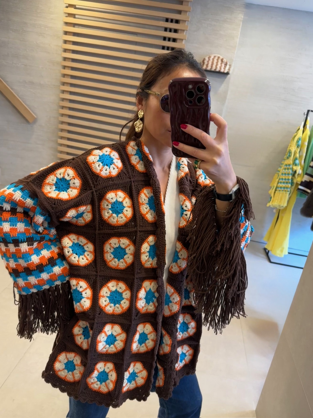 Imagine Jacket Brown/Orange/Blue by Jessica K on curated-crowd.com