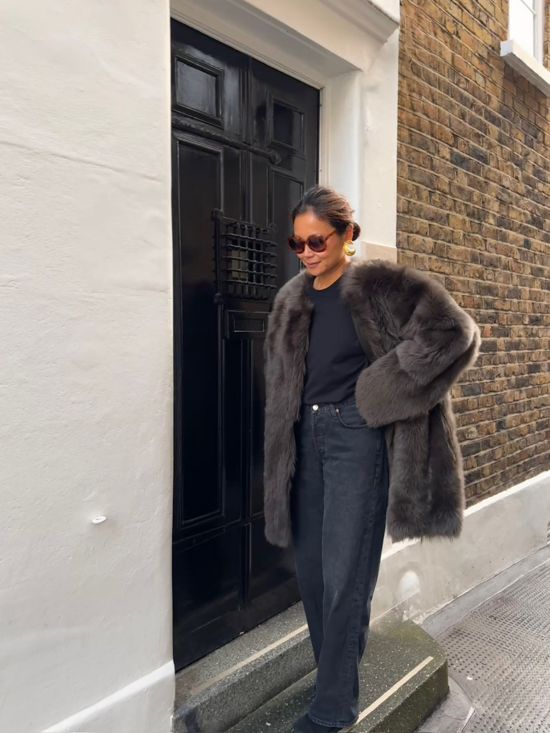 Roxy Shearling Coat in Kombu Green by Curated Crowd Collective on curated-crowd.com