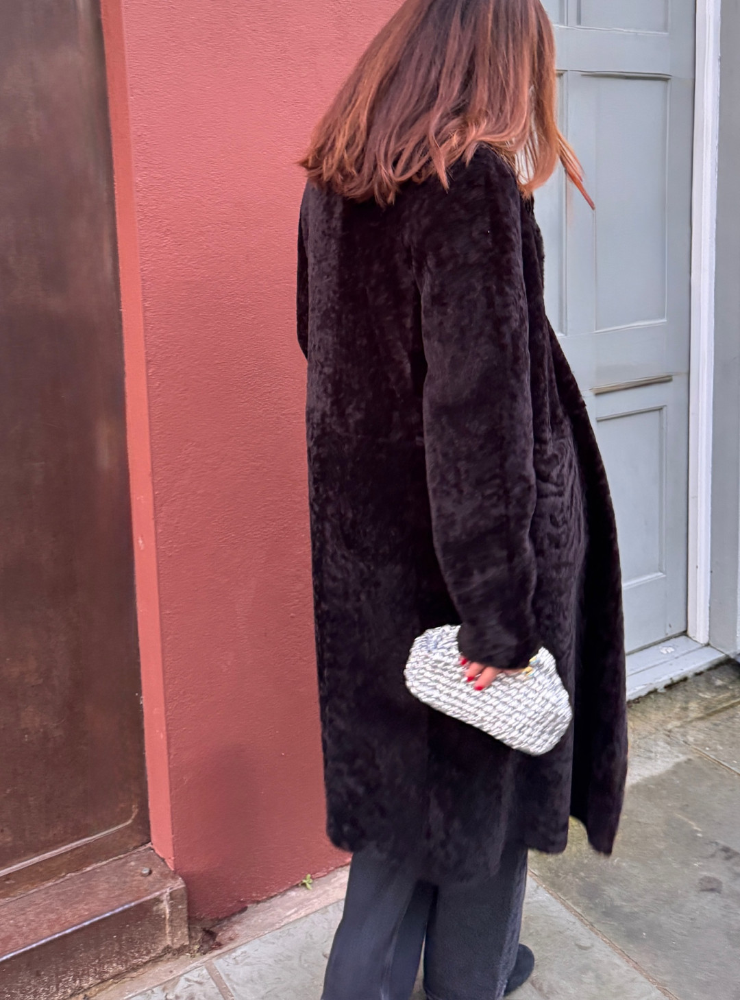 Serenade Shearling Coat in Dark Brown by Curated Crowd Collective on curated-crowd.com