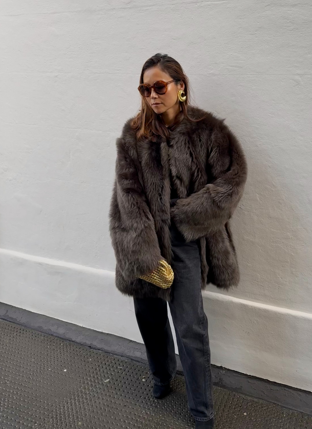 Roxy Shearling Coat in Kombu Green by Curated Crowd Collective on curated-crowd.com