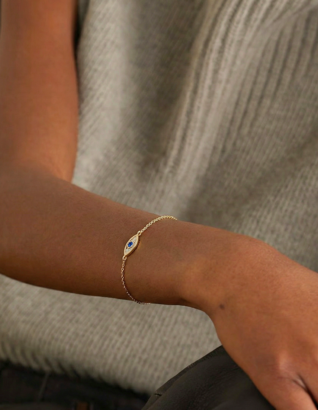 Evil Eye Diamond and Blue Sappire by Kiaash on curated-crowd.com