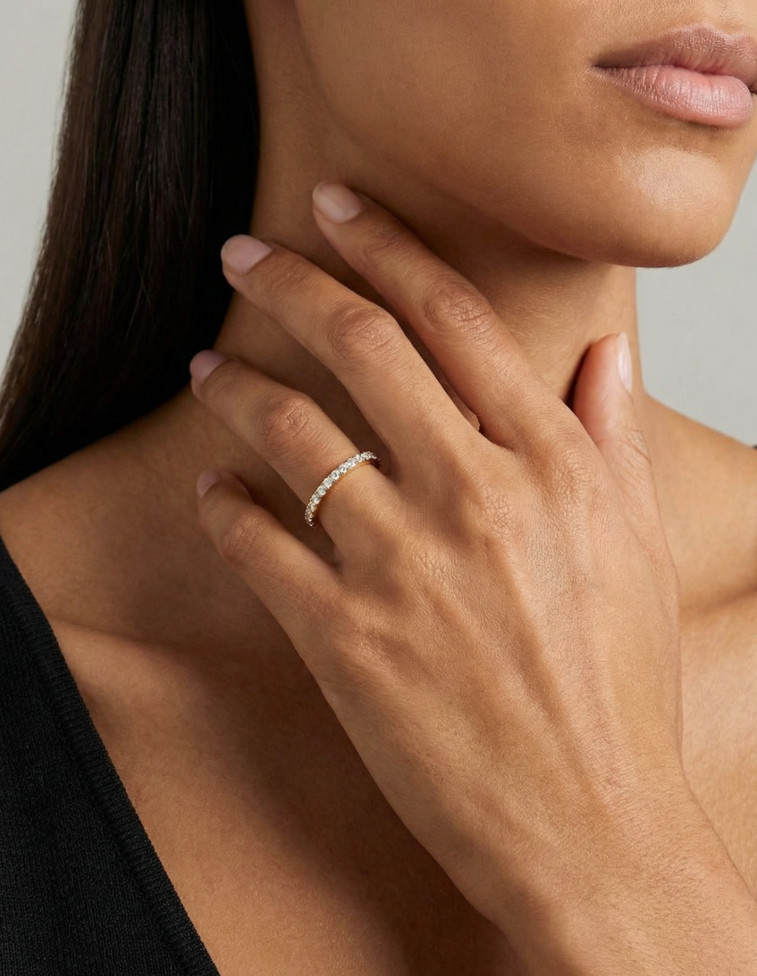 Diamond Half Eternity Stacker Band by Kiaash on curated-crowd.com