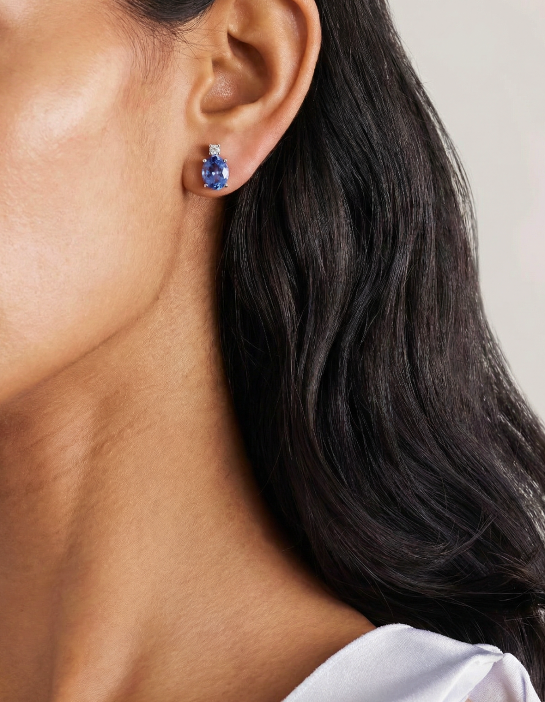 Amari Oval Tanzanite Earrings by Kiaash on curated-crowd.com