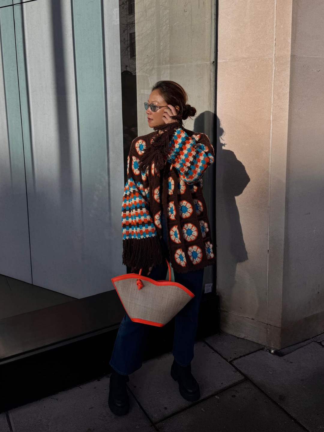 Imagine Jacket Brown/Orange/Blue by Jessica K on curated-crowd.com