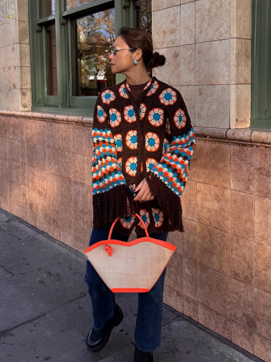 Imagine Jacket Brown/Orange/Blue by Jessica K on curated-crowd.com