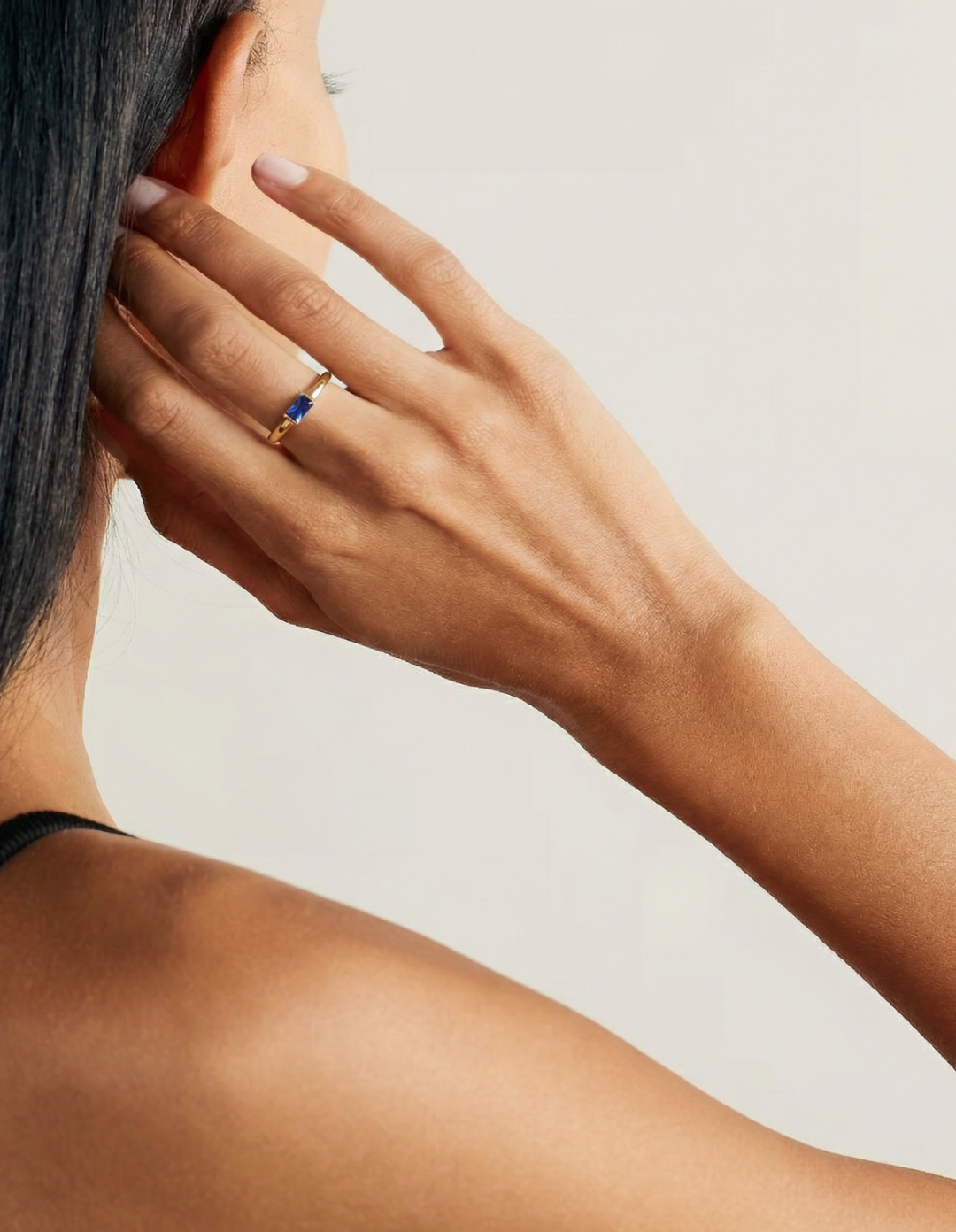 Cleo Sapphire Baguette Ring by Kiaash on curated-crowd.com