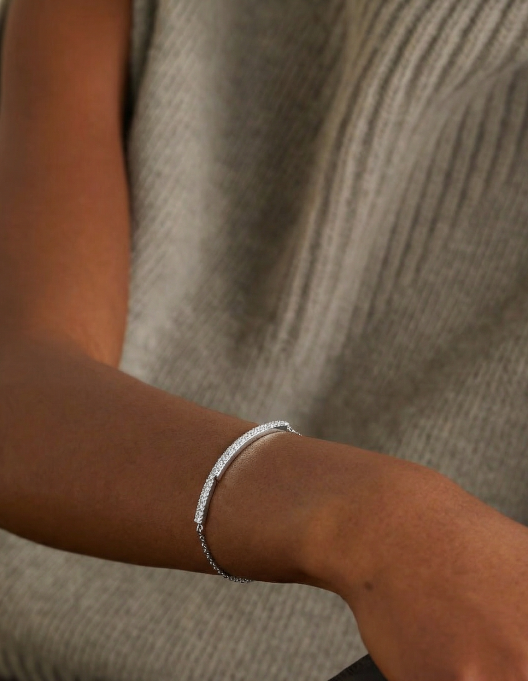 Gaia Two Bar Diamond Pavé Bracelet by Kiaash on curated-crowd.com