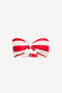 Bandeau Porto Bikini Top in Red by PAPER London on curated-crowd.com