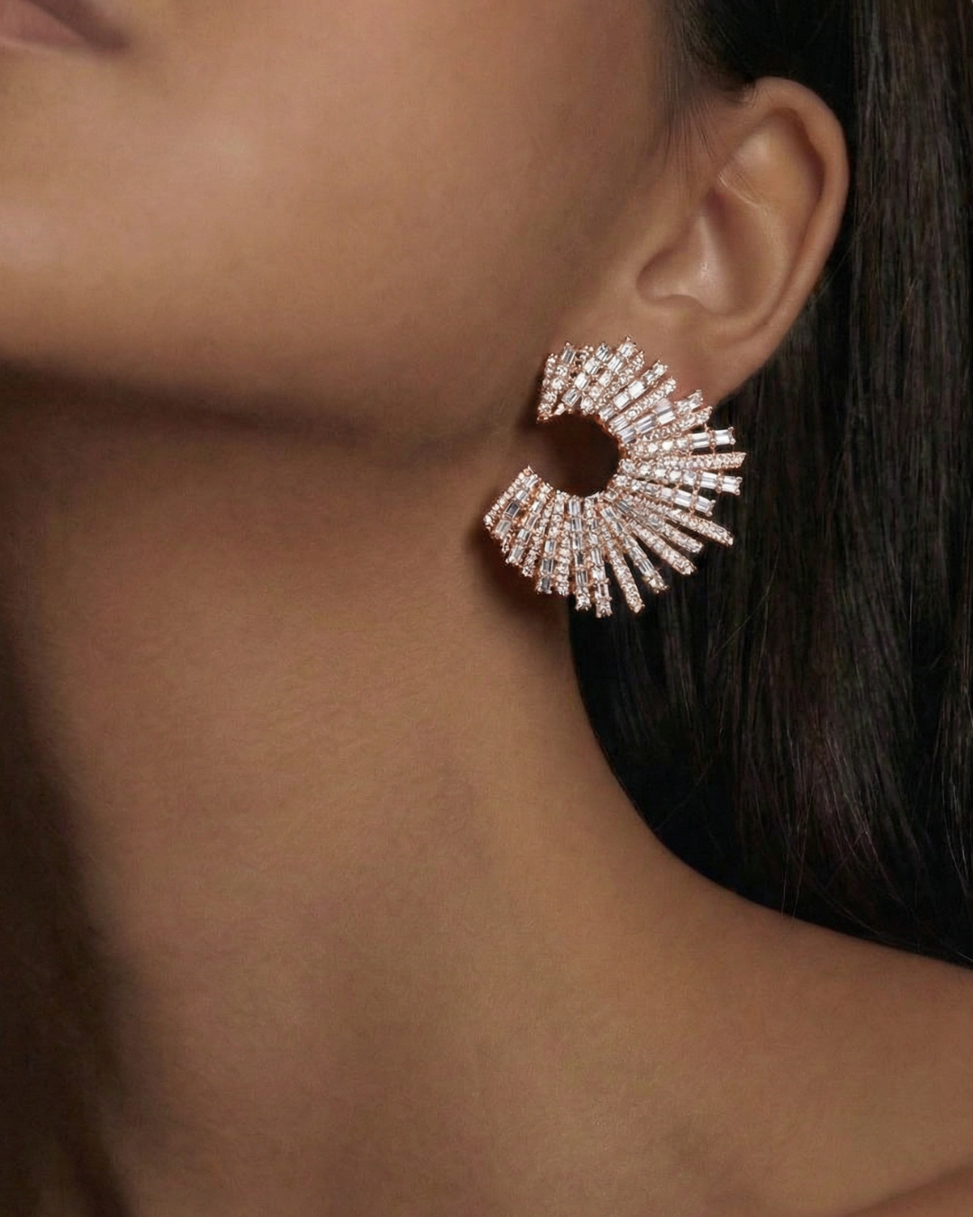 Starstruck Earrings Rose Gold and White by Talita London on curated-crowd.com