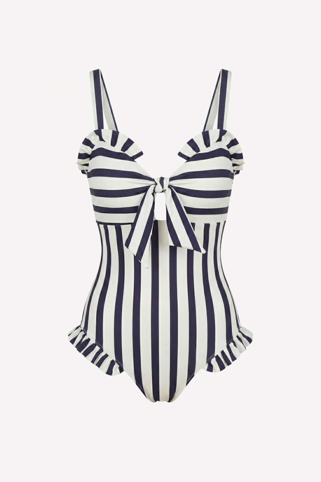 Maldives Swimsuit in Navy Stri by PAPER London on curated-crowd.com