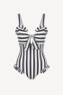 Maldives Swimsuit in Navy Stri by PAPER London on curated-crowd.com