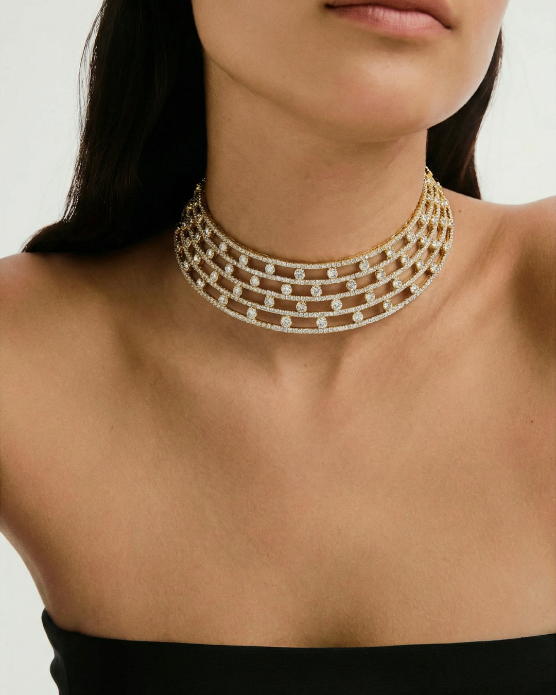 Echo Choker Yellow Gold and White by Talita London on curated-crowd.com