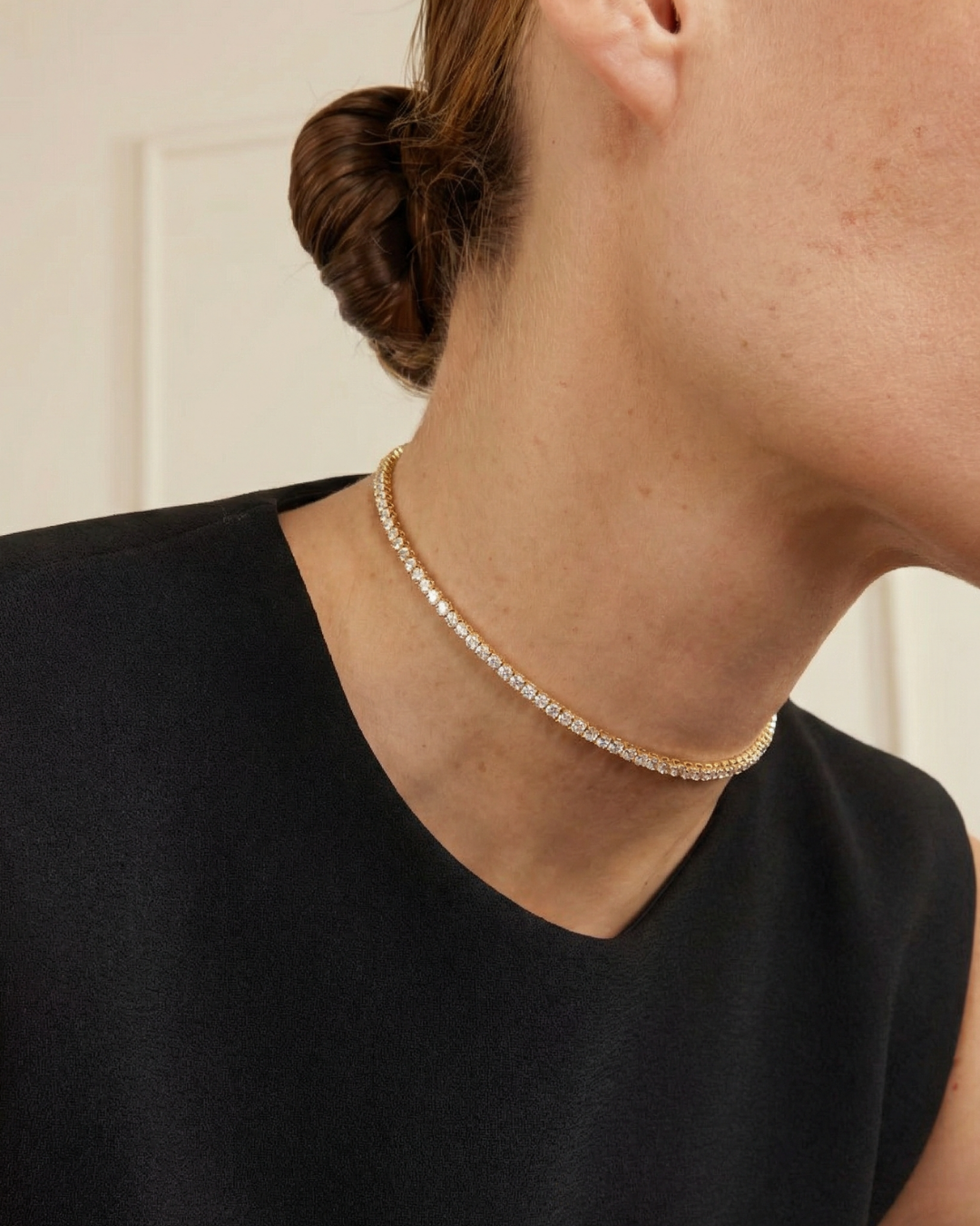 Inner Light Choker Yellow Gold and White by Talita London on curated-crowd.com