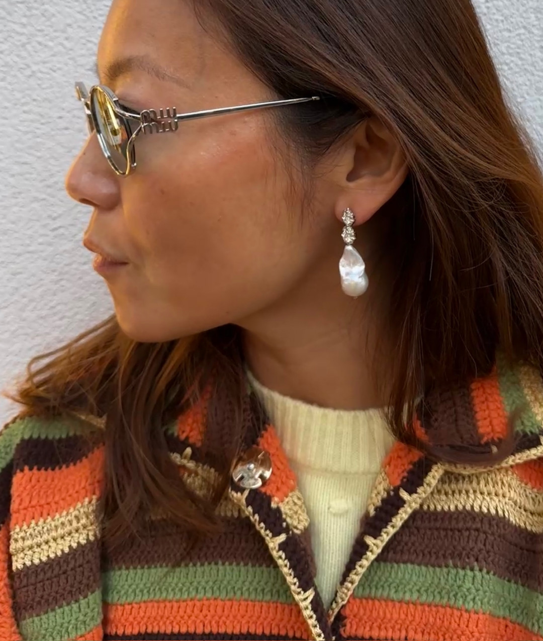 Marla Double Baroque Pearl Earring by Studio Liberté on curated-crowd.com