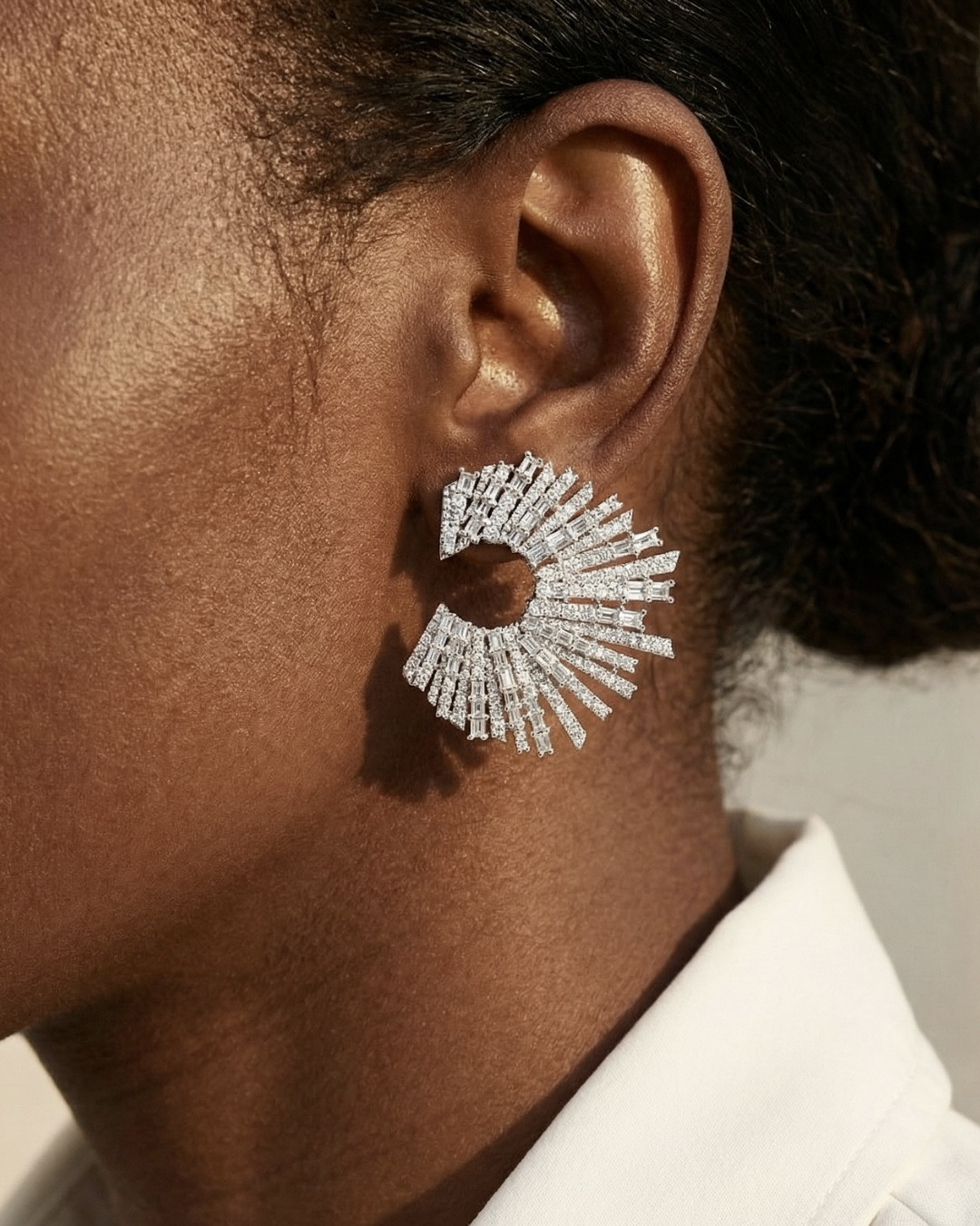 Starstruck Earrings Silver and White by Talita London on curated-crowd.com