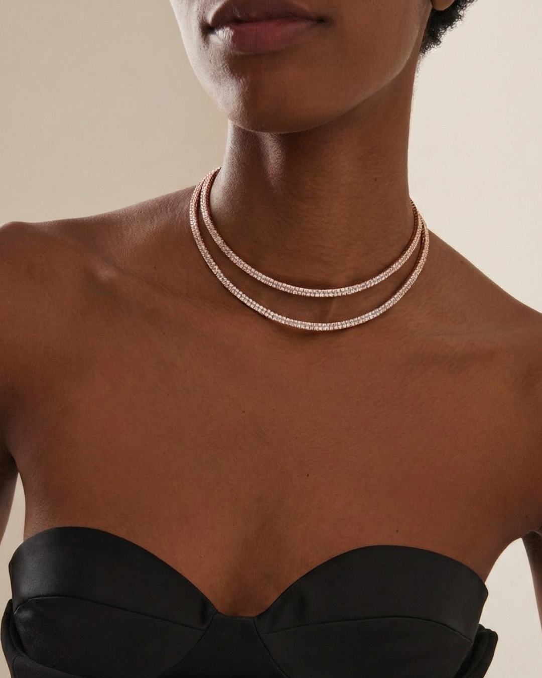 Labyrinth Choker Rose Gold and White by Talita London on curated-crowd.com