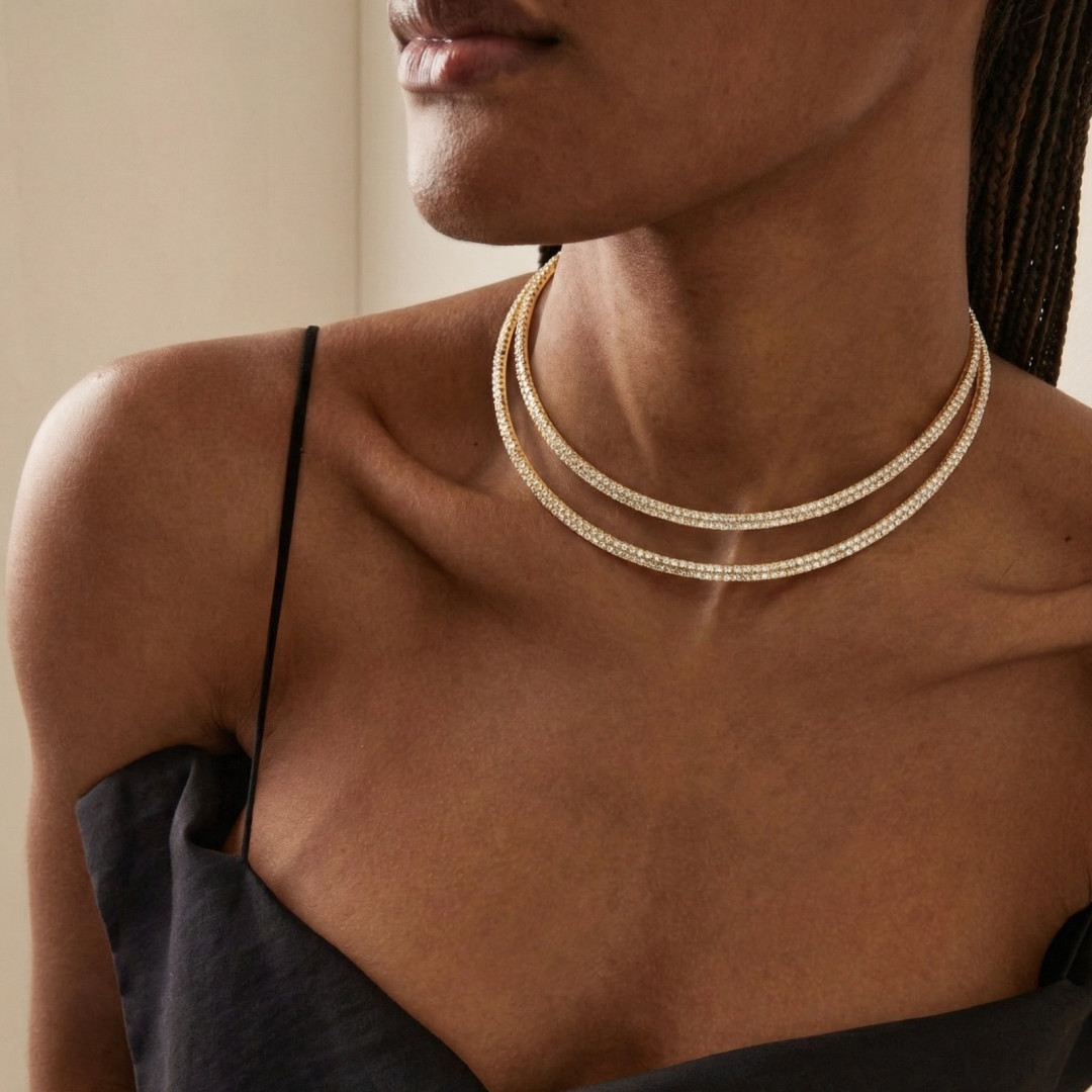 Labyrinth Choker Yellow Gold and White by Talita London on curated-crowd.com