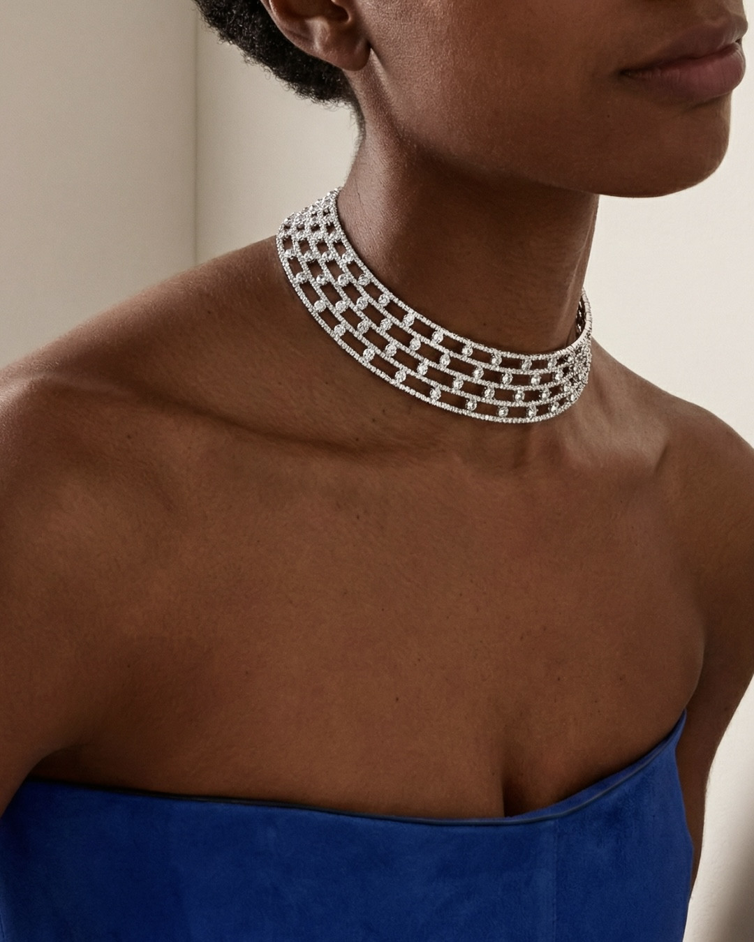 Echo Choker Silver and White by Talita London on curated-crowd.com