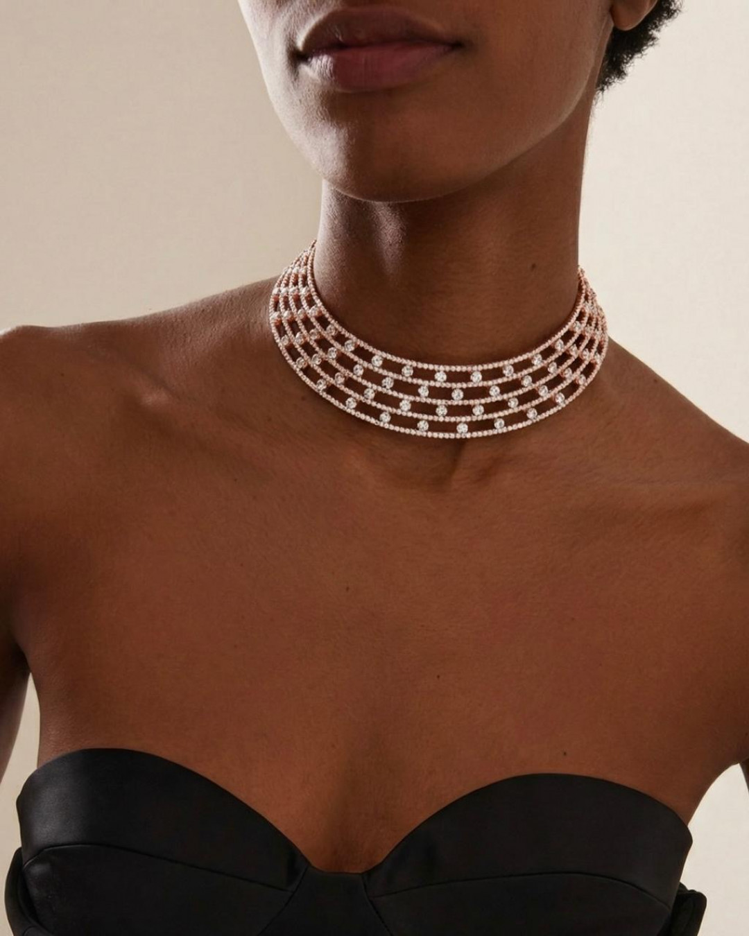 Echo Choker Rose Gold and White by Talita London on curated-crowd.com