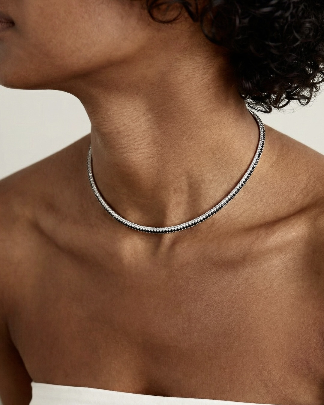 Obsidian Choker Black/White by Talita London on curated-crowd.com