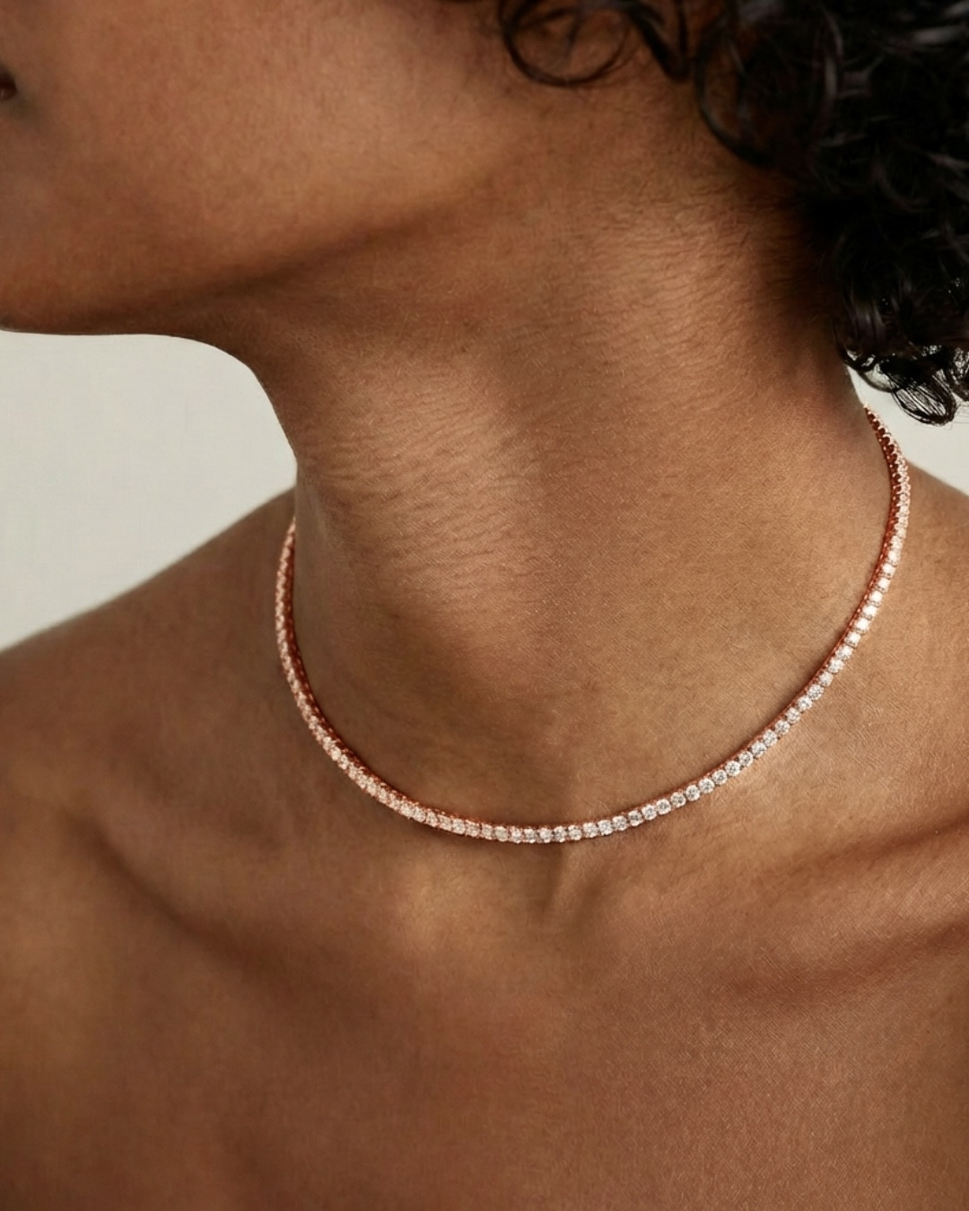 Inner Light Choker Rose Gold and White by Talita London on curated-crowd.com