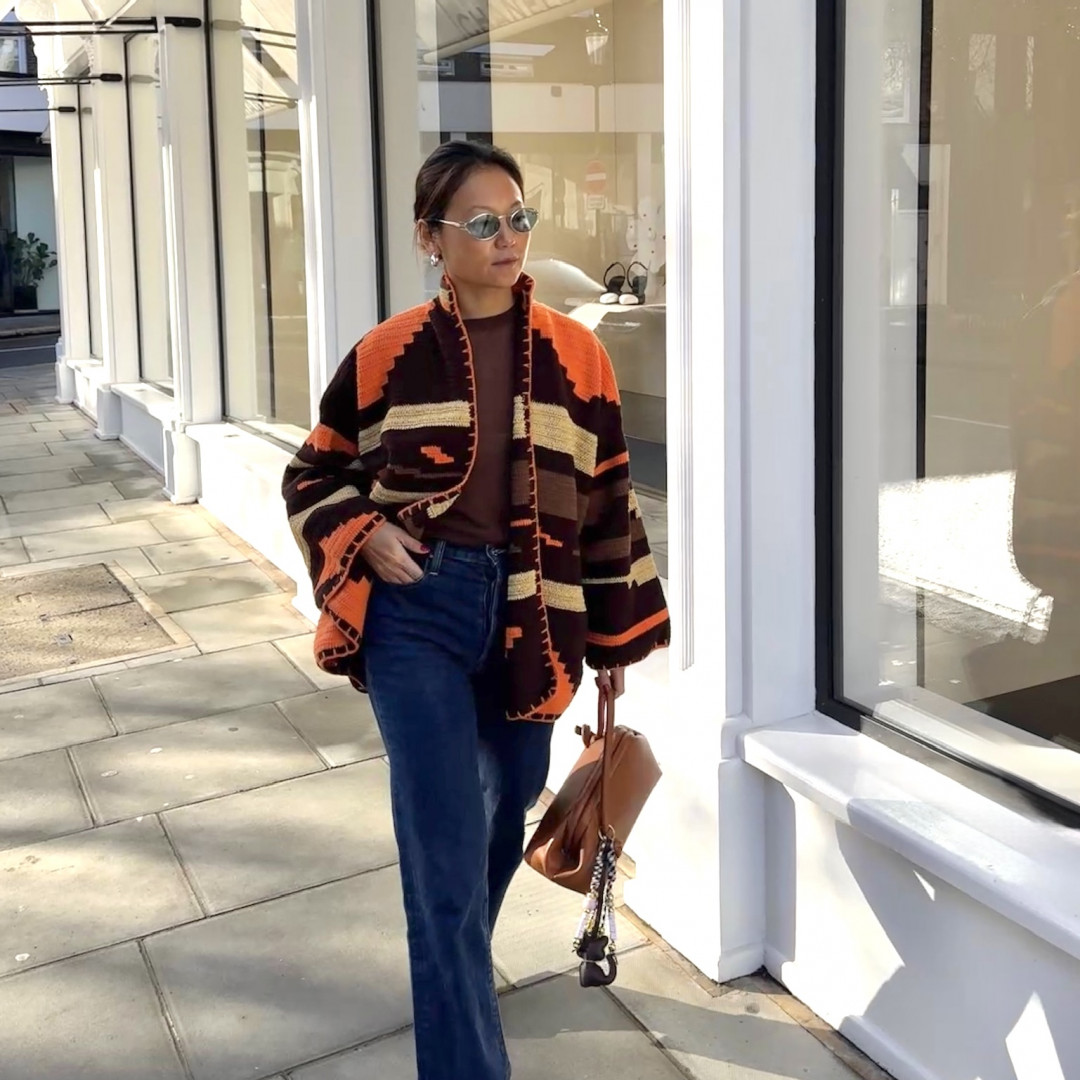 Kiona Jacket Long Brown/Orange by Jessica K on curated-crowd.com