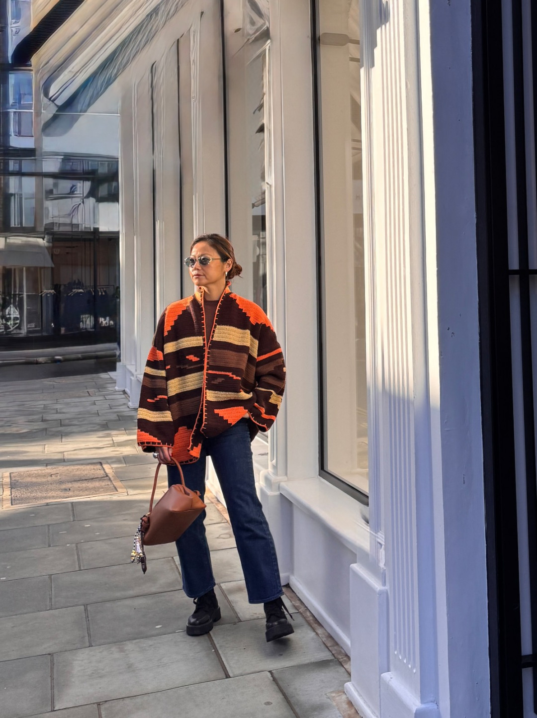 Kiona Jacket Long Brown/Orange by Jessica K on curated-crowd.com