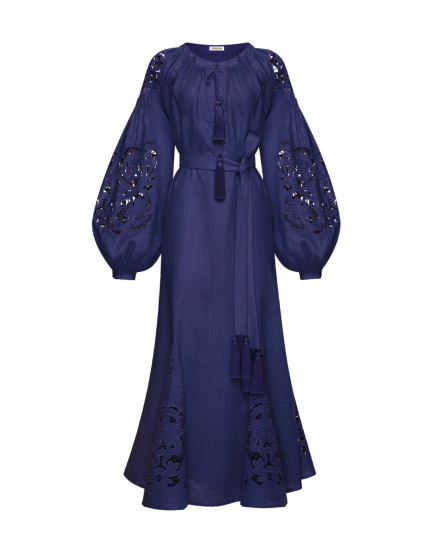 "Total Blue" Blue Midi Dress by FOBERINI on curated-crowd.com