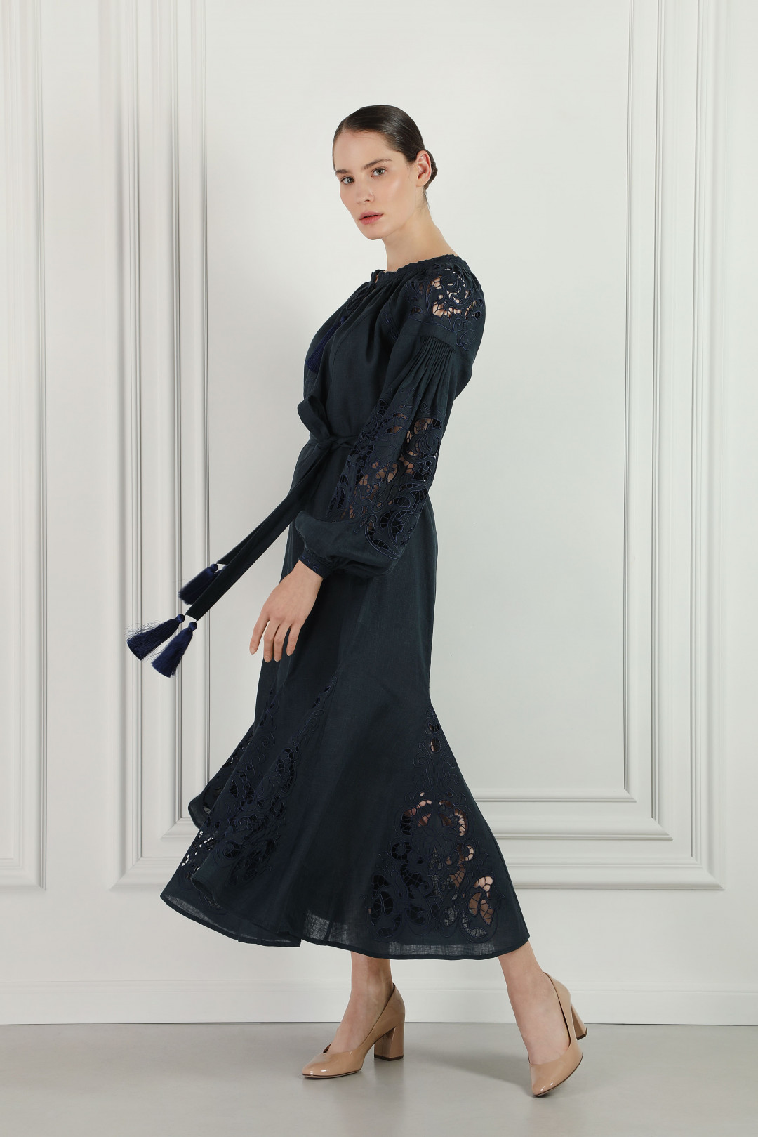 "Total Blue" Blue Midi Dress by FOBERINI on curated-crowd.com