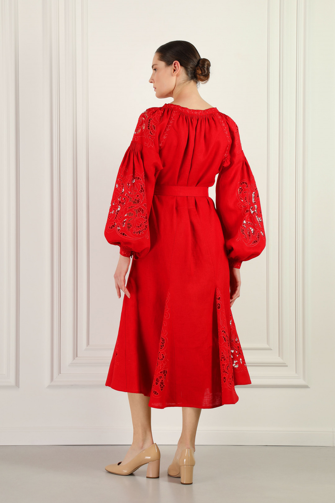 Mariyana Red Midi Dress by FOBERINI on curated-crowd.com